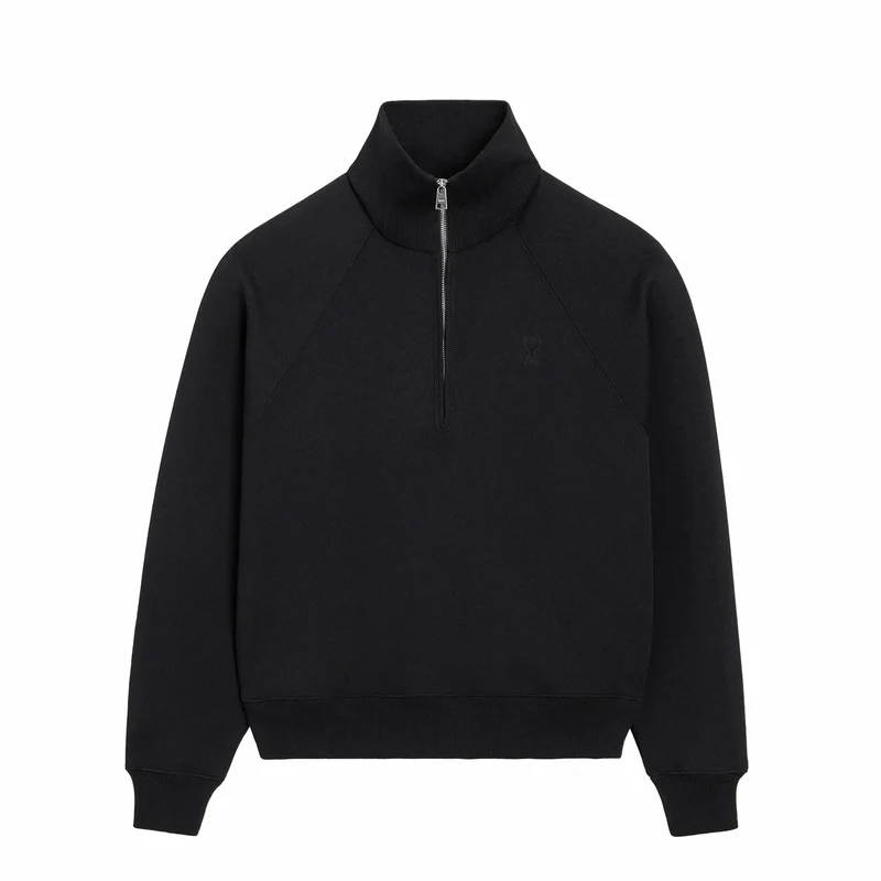 AMI Paris Ami De Coeur Quarter-Zip Sweater