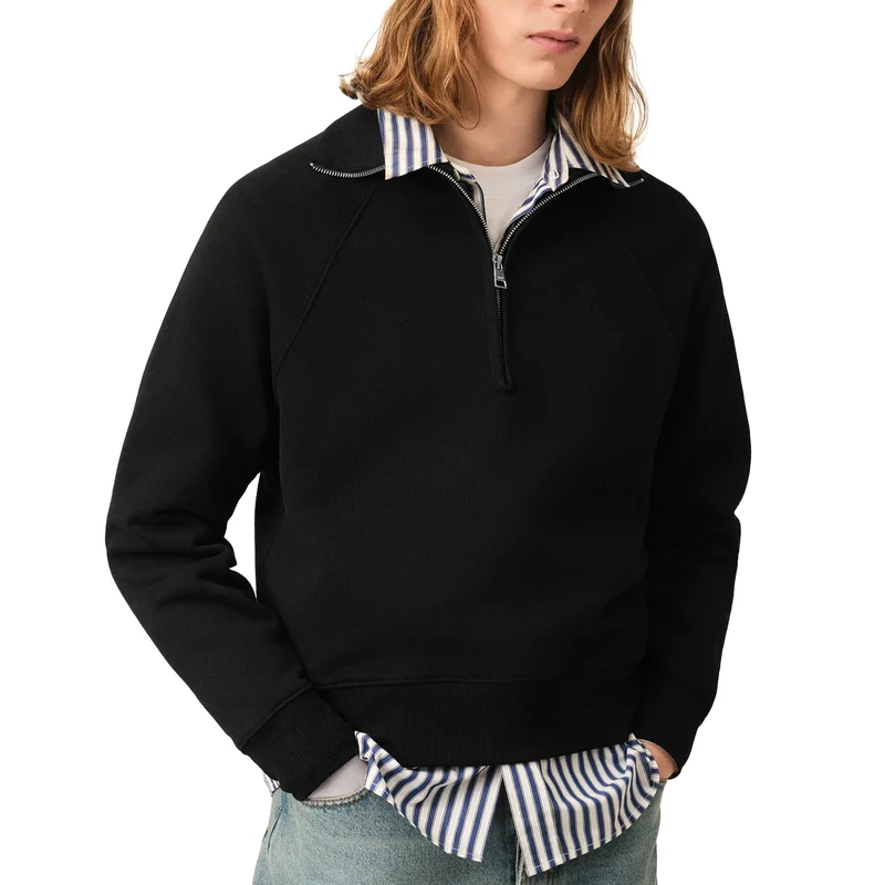 AMI Paris Ami De Coeur Quarter-Zip Sweater
