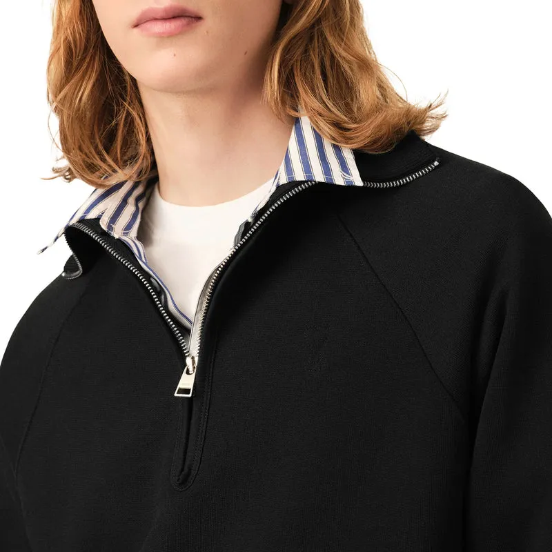 AMI Paris Ami De Coeur Quarter-Zip Sweater