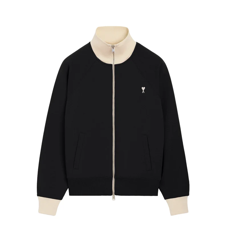 AMI Paris Ami De Coeur Bicolor Zipped Sweatshirt