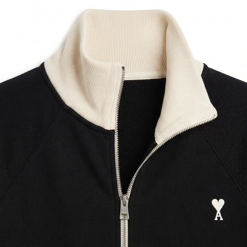 AMI Paris Ami De Coeur Bicolor Zipped Sweatshirt