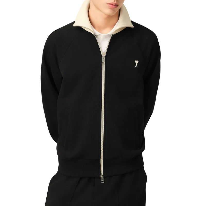 AMI Paris Ami De Coeur Bicolor Zipped Sweatshirt