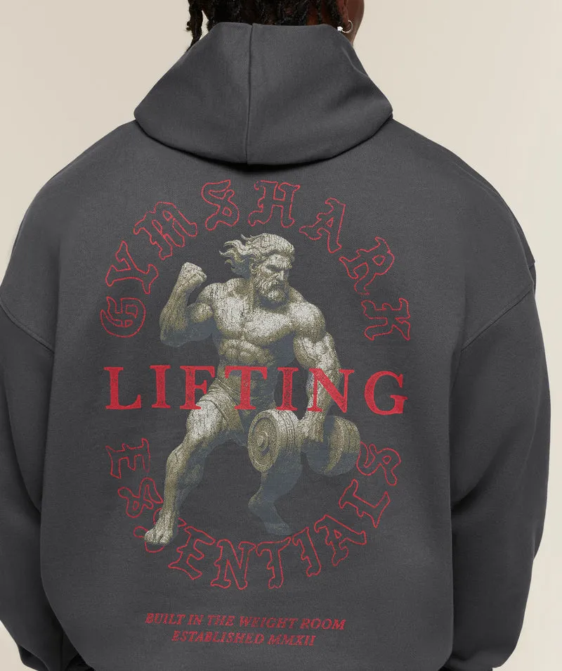 Gymshark Lifting Statue Graphic Hoodie - Onyx Grey