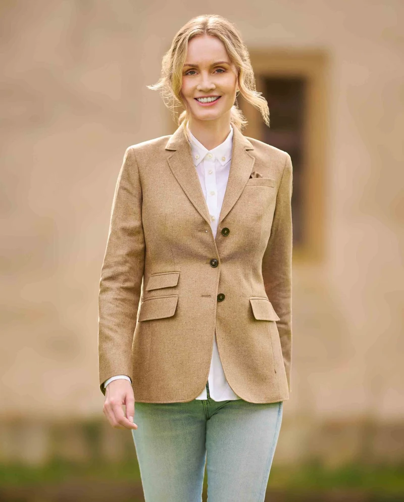 Damen Seidenblazer "Carola" in sand