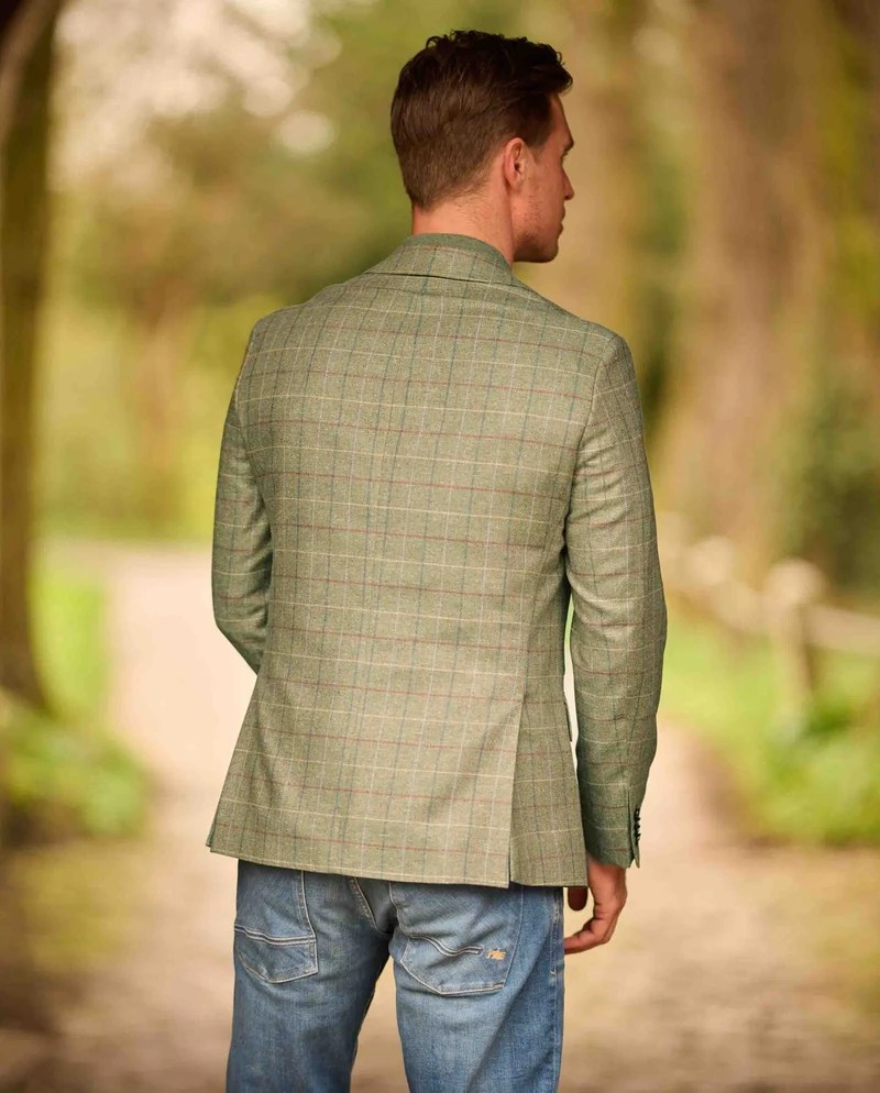 Sommersakko "London" im green check aus Seide