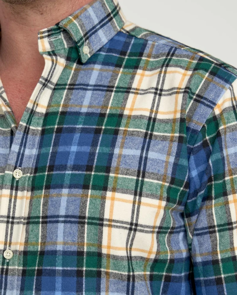Herrenhemd "Steward" mit Button-Down-Kragen – flanell check