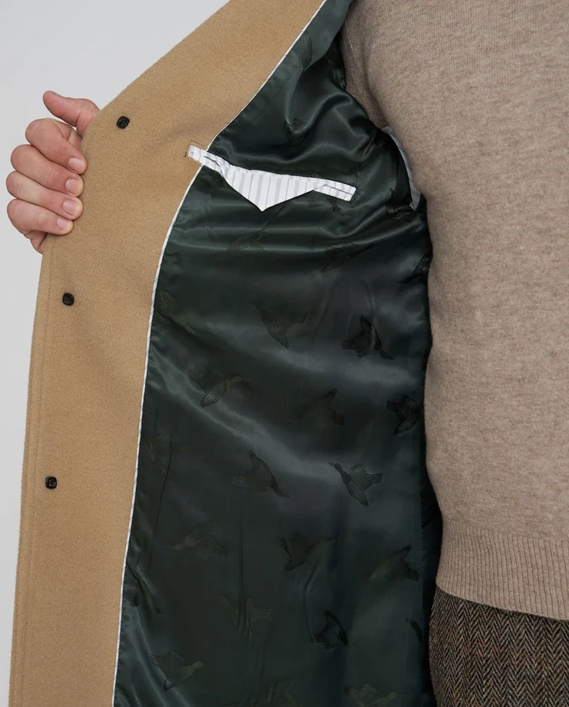 Herrenmantel "Howard" in desert camel aus Woll-Kaschmirmix