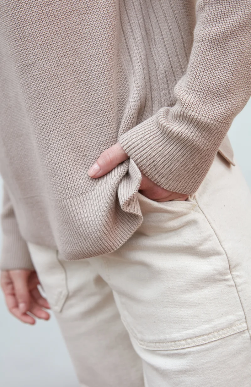 Womens Lightweight Cotton Fisherman Rib Jumper