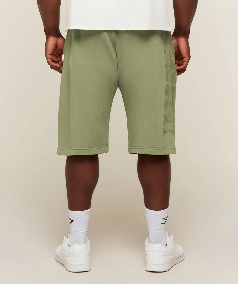 Gymshark Power Washed Longline Shorts - Grounded Green/Wash
