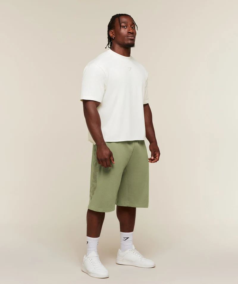 Gymshark Power Washed Longline Shorts - Grounded Green/Wash