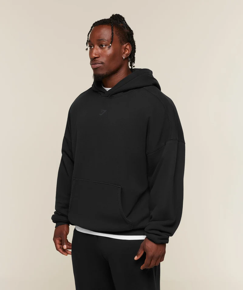 Gymshark Power Washed Oversized Hoodie - Black