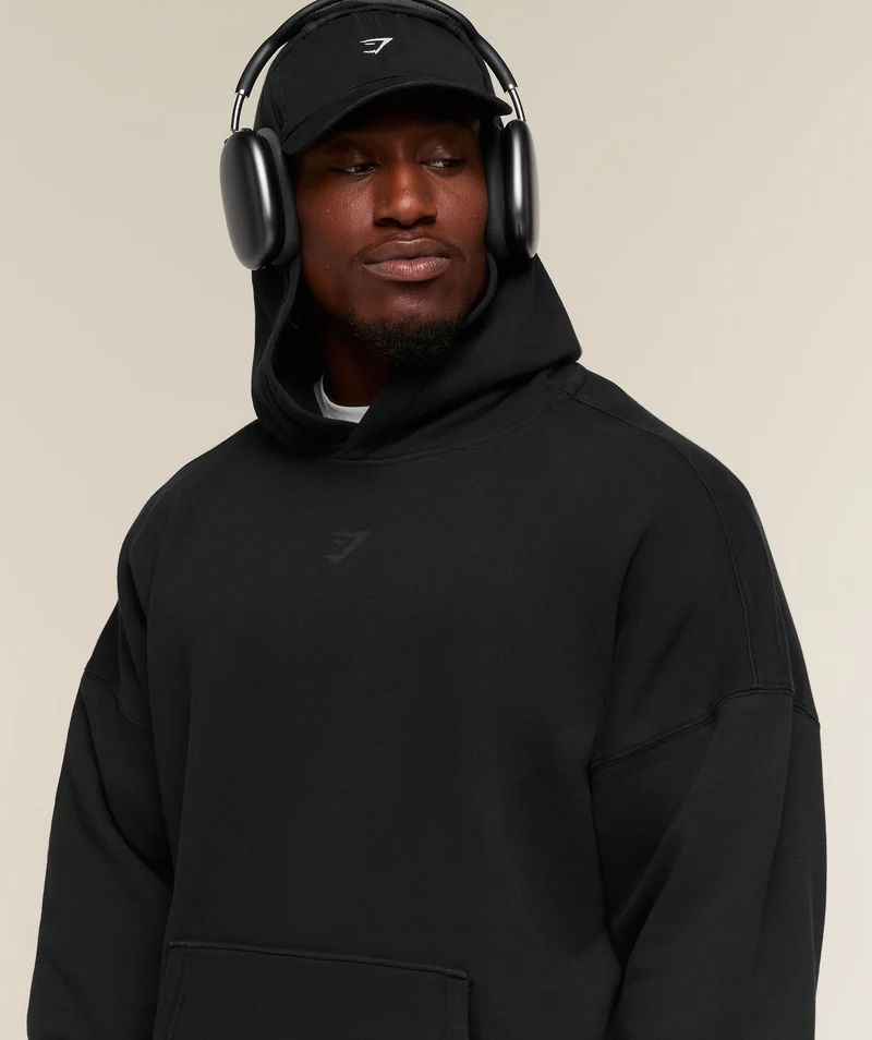 Gymshark Power Washed Oversized Hoodie - Black