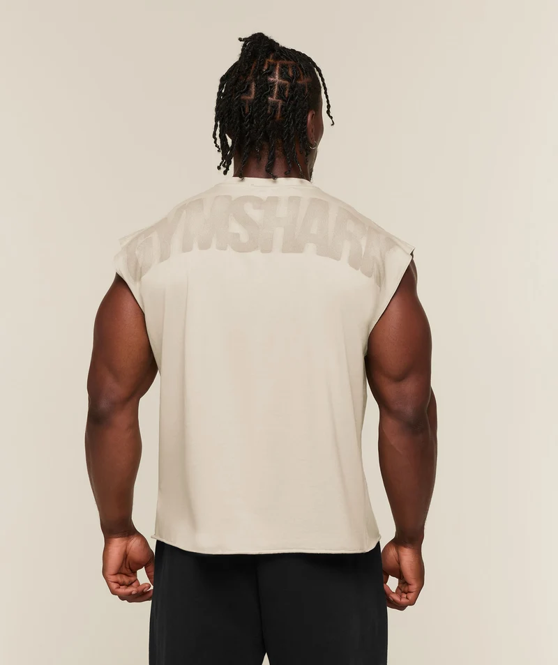 Gymshark Power Washed Cut off Tank - Chalk Beige/Wash
