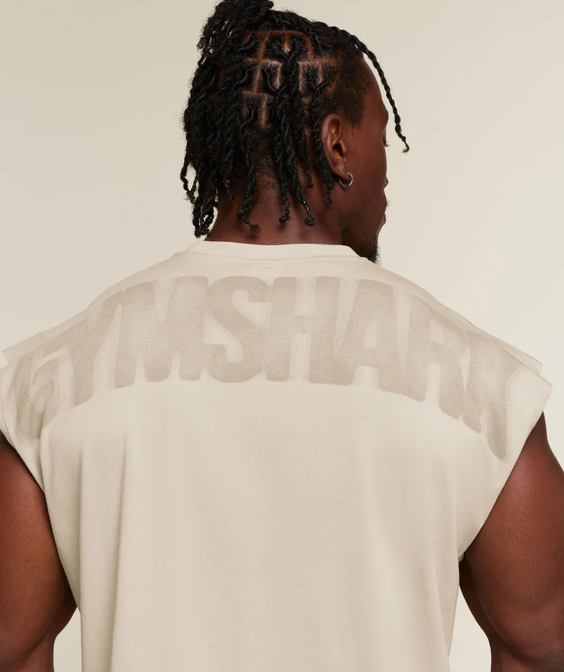 Gymshark Power Washed Cut off Tank - Chalk Beige/Wash