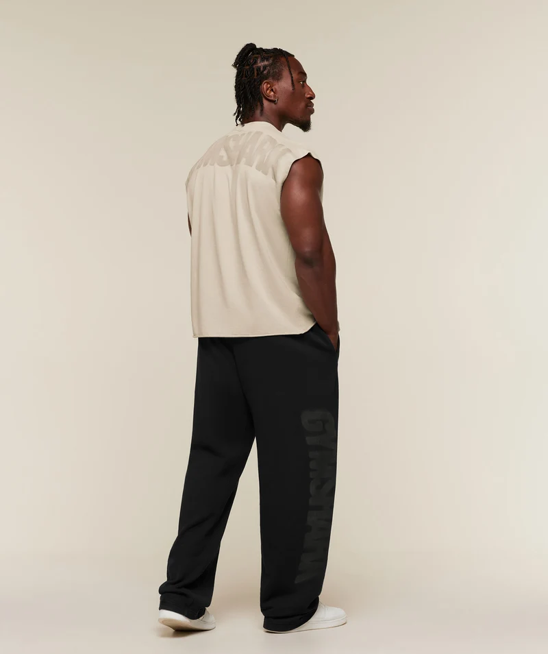 Gymshark Power Washed Cut off Tank - Chalk Beige/Wash