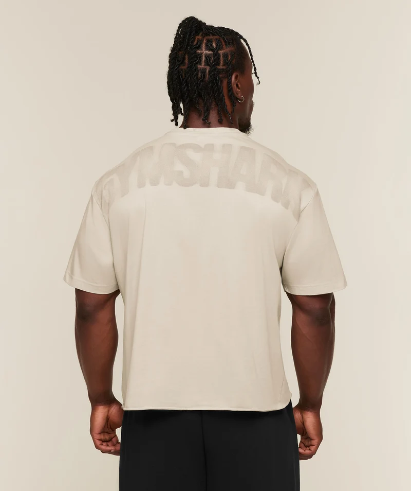 Gymshark Power Washed Oversized T-Shirt - Chalk Beige/Wash