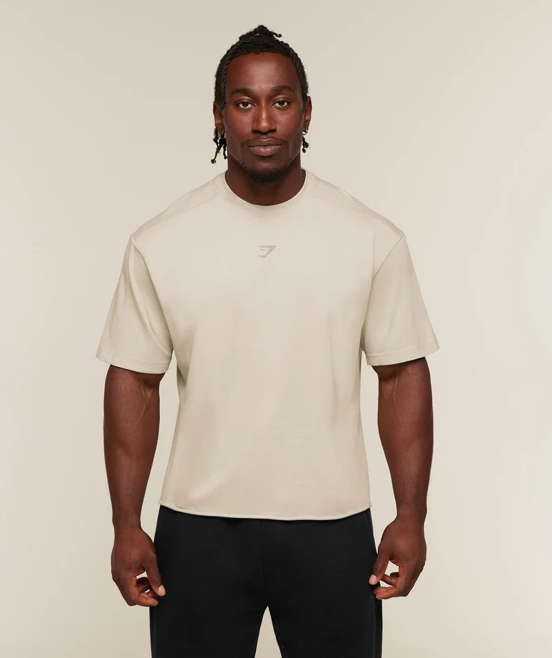 Gymshark Power Washed Oversized T-Shirt - Chalk Beige/Wash