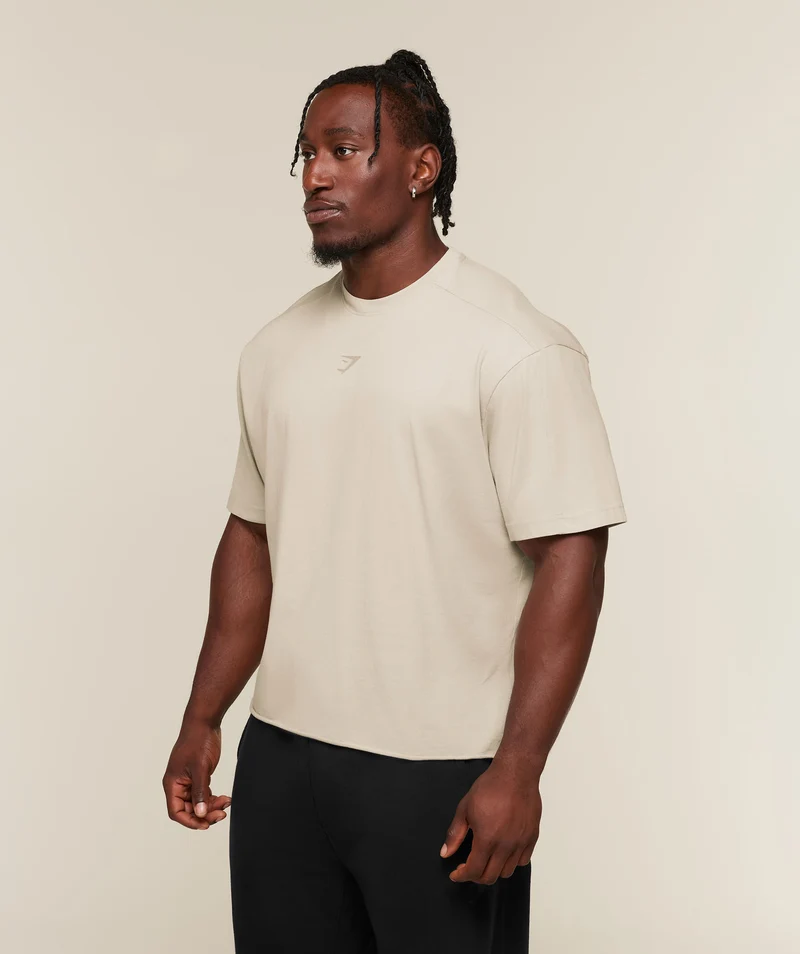 Gymshark Power Washed Oversized T-Shirt - Chalk Beige/Wash