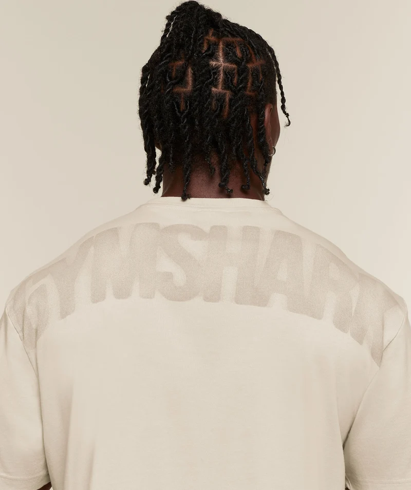 Gymshark Power Washed Oversized T-Shirt - Chalk Beige/Wash