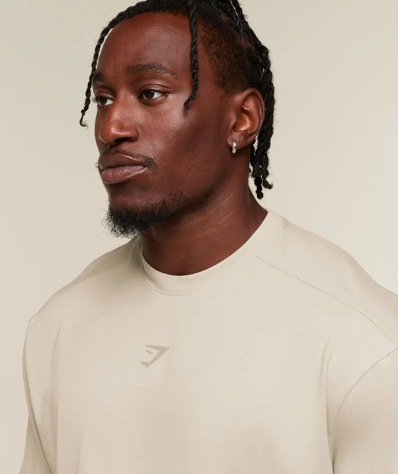 Gymshark Power Washed Oversized T-Shirt - Chalk Beige/Wash