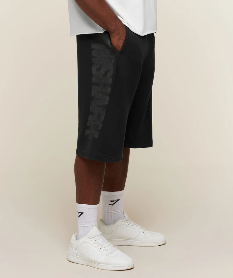 Gymshark Power Washed Longline Shorts - Black/Wash