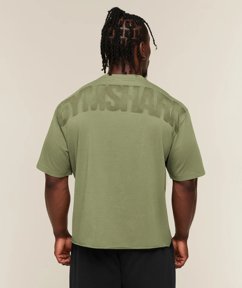 Gymshark Power Washed Oversized T-Shirt - Grounded Green/Wash