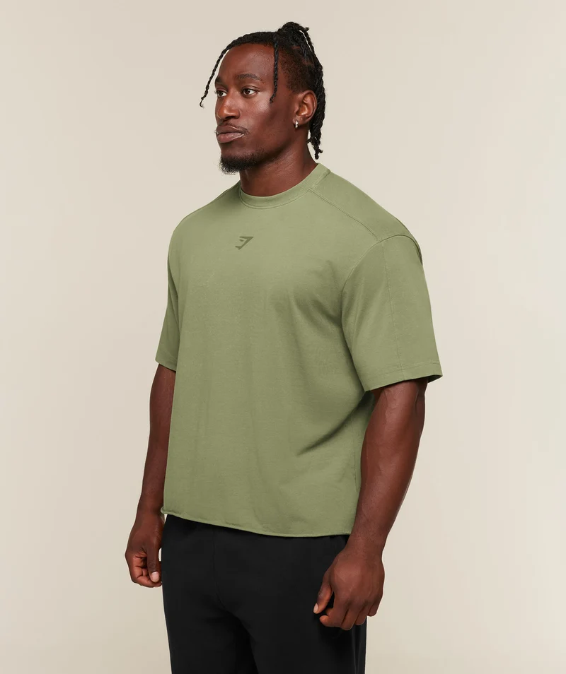 Gymshark Power Washed Oversized T-Shirt - Grounded Green/Wash