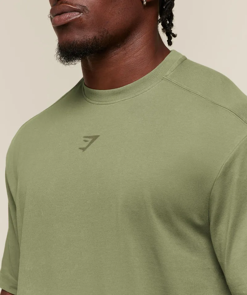 Gymshark Power Washed Oversized T-Shirt - Grounded Green/Wash