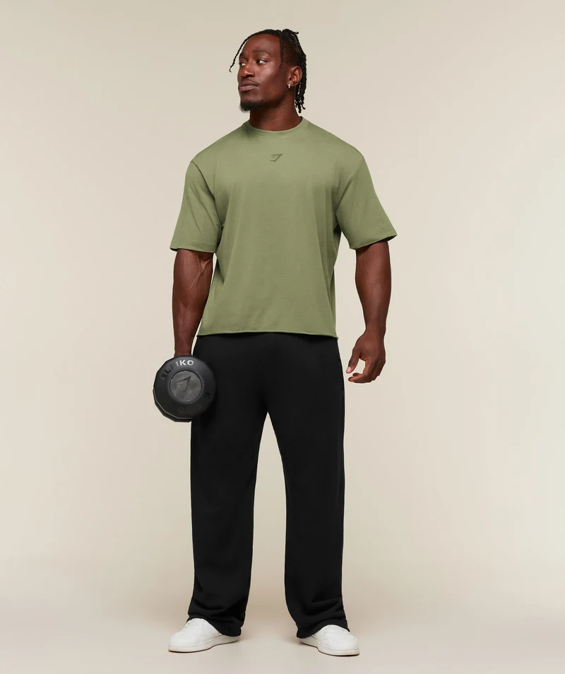 Gymshark Power Washed Oversized T-Shirt - Grounded Green/Wash