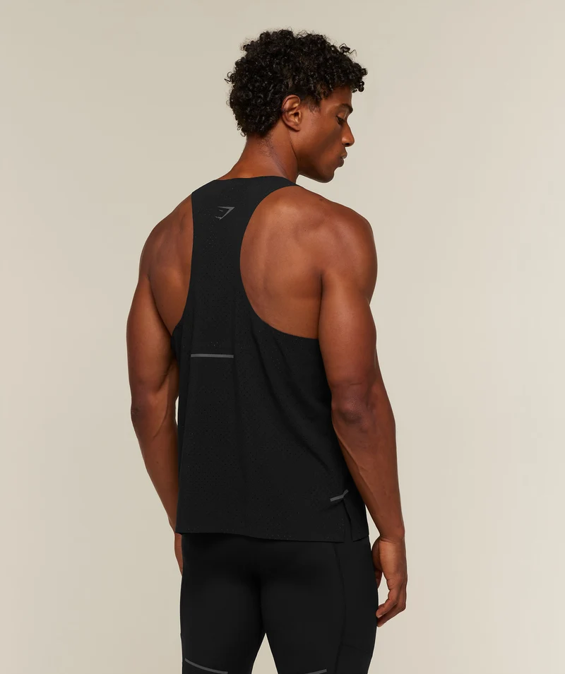 Gymshark Running Elite Boxy Race Vest - Black/Onyx Grey