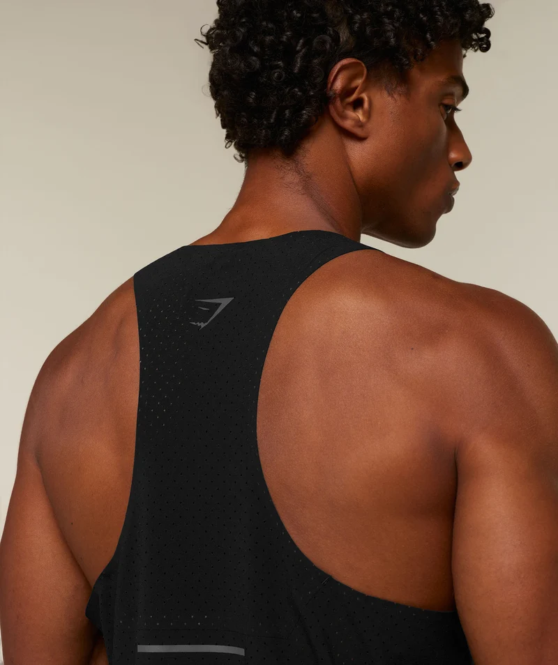 Gymshark Running Elite Boxy Race Vest - Black/Onyx Grey