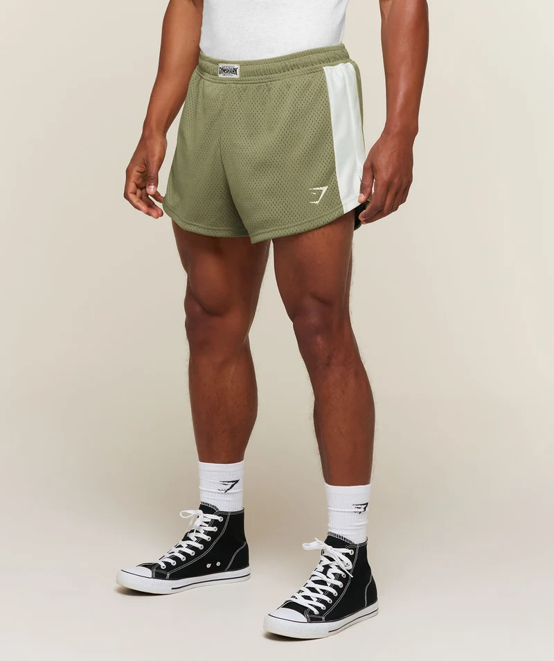 Gymshark Lifting Icons 3" Shorts - Grounded Green/Soft White