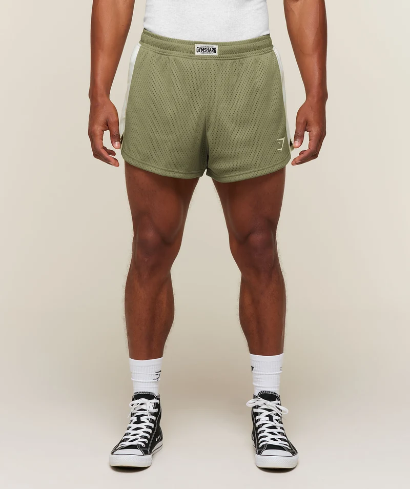 Gymshark Lifting Icons 3" Shorts - Grounded Green/Soft White