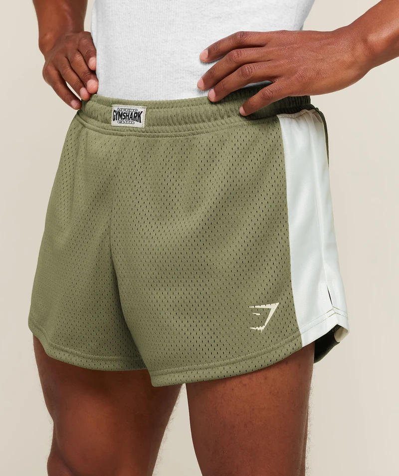 Gymshark Lifting Icons 3" Shorts - Grounded Green/Soft White