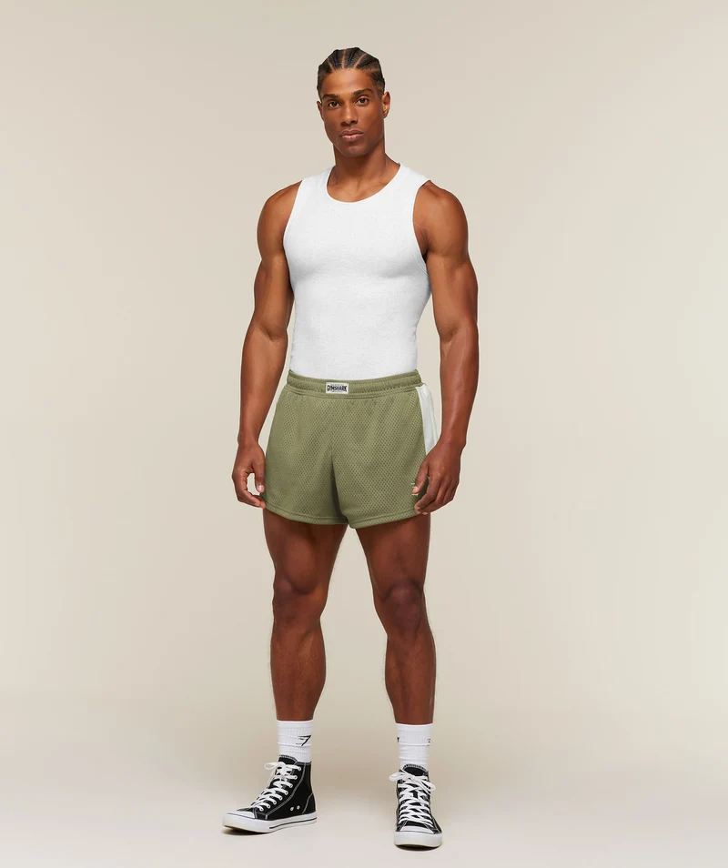 Gymshark Lifting Icons 3" Shorts - Grounded Green/Soft White
