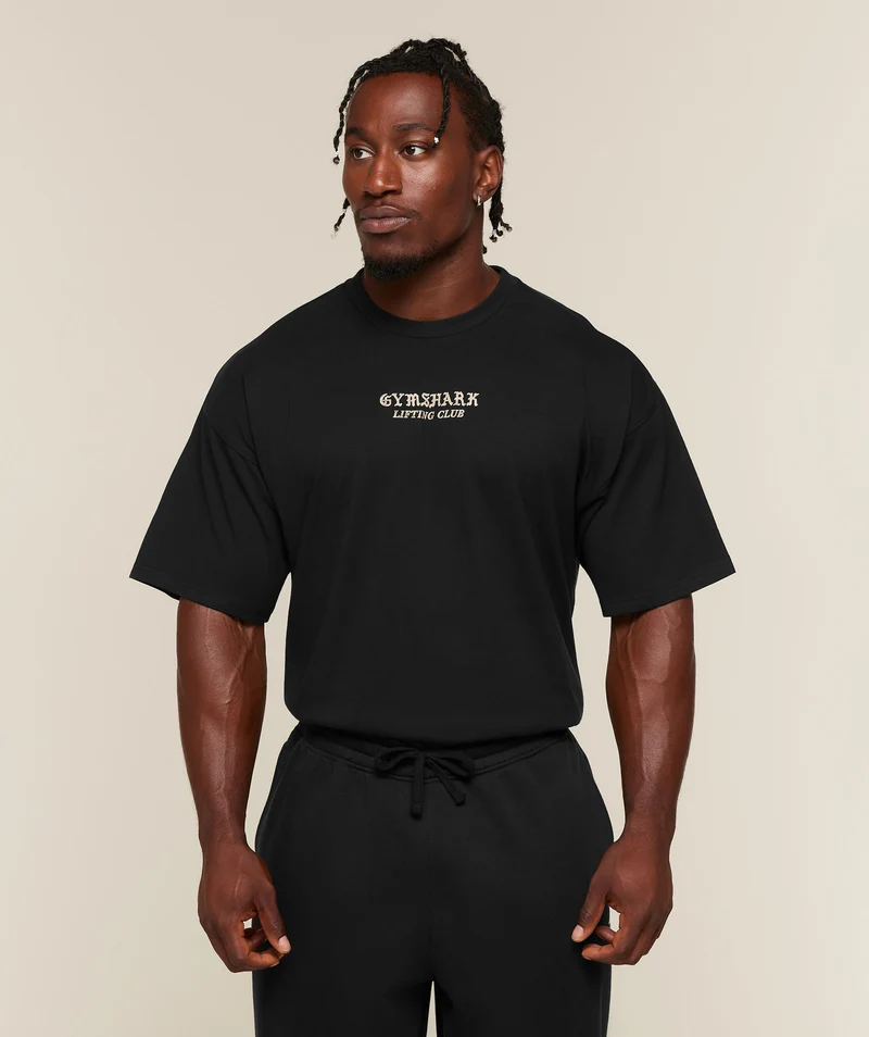 Gymshark Lifting Statue Graphic T-Shirt - Black