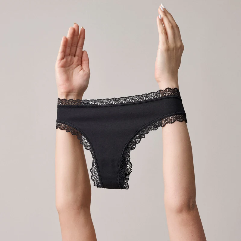 Tangas mit Spitze | Schwarz