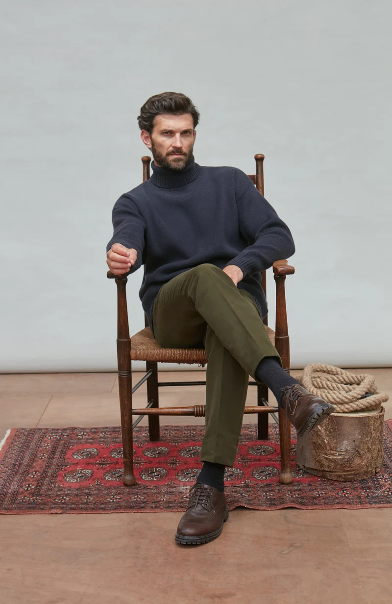 Herren-Rollkragenpullover „Submariner“ aus Merino-Kaschmir
