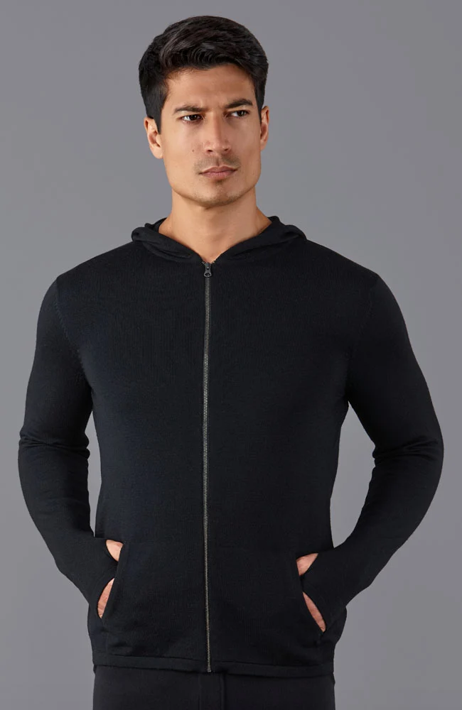 Schwerer Herren-Merino-Activewear-Kapuzenpullover