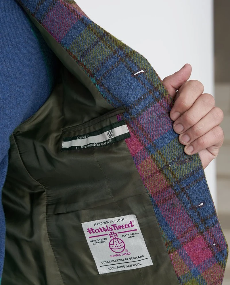 Harris Tweed Weste "Wales" in candy check