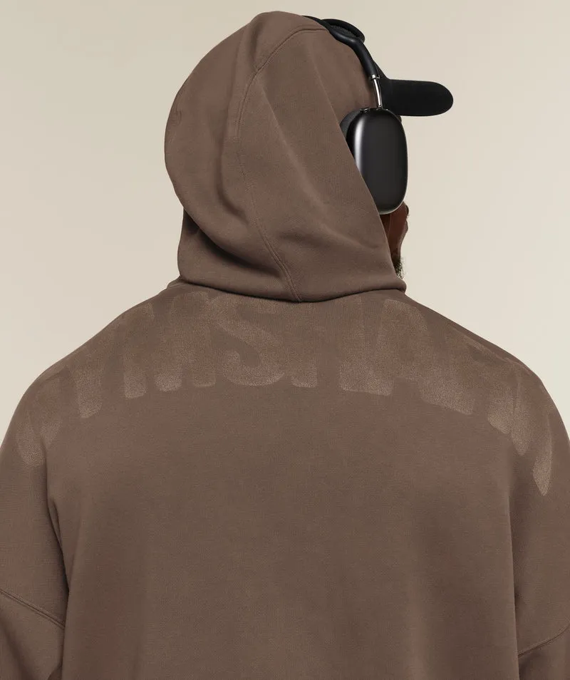 Gymshark Power Washed Oversized Full Zip Hoodie - Soft Brown