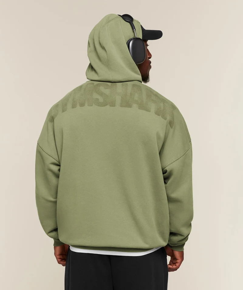 Gymshark Power Washed Oversized Hoodie - Grounded Green