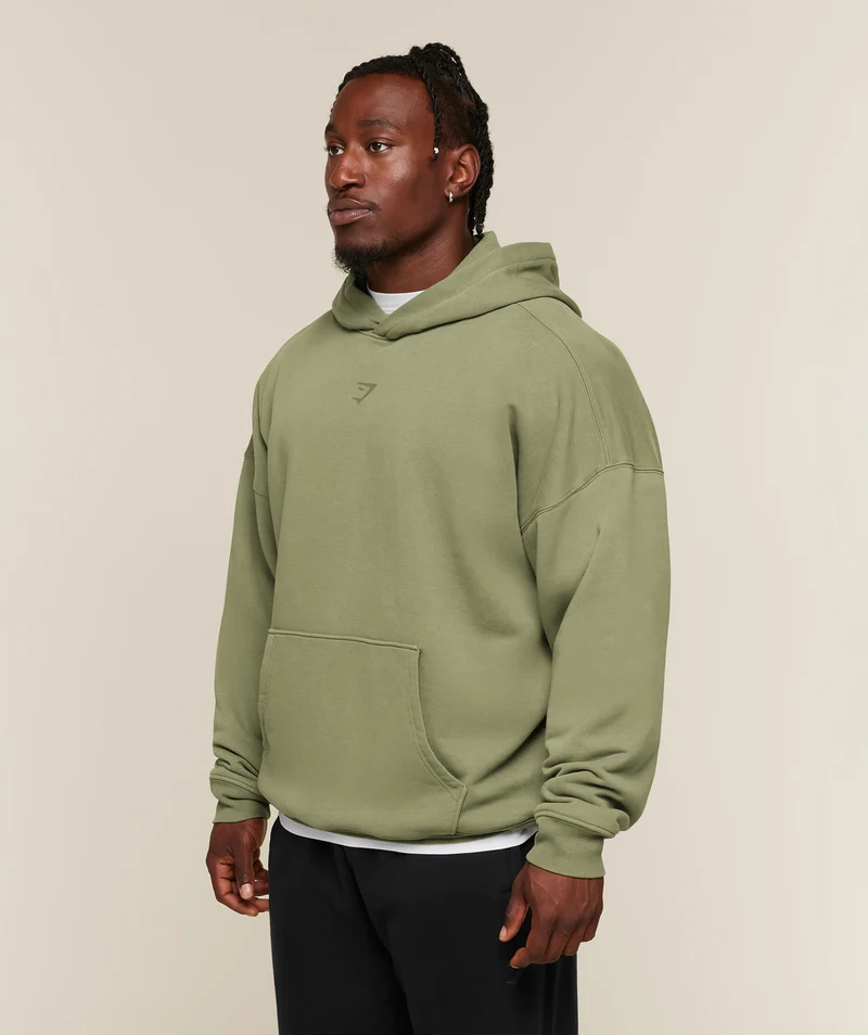 Gymshark Power Washed Oversized Hoodie - Grounded Green