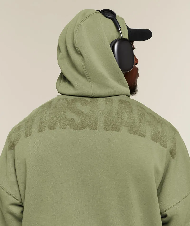 Gymshark Power Washed Oversized Hoodie - Grounded Green