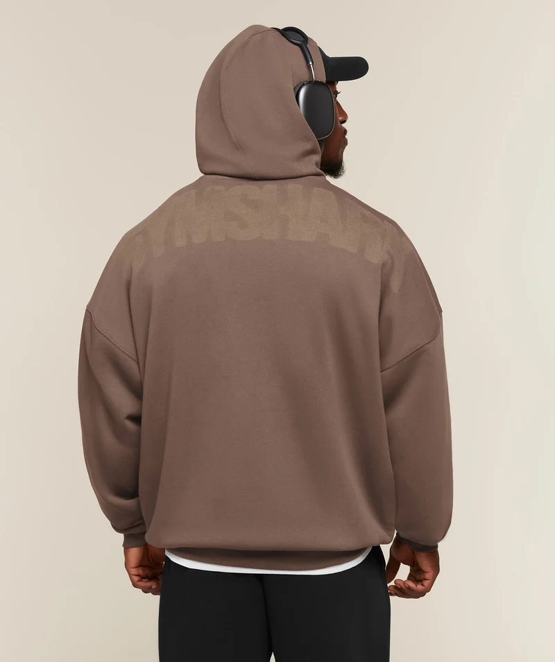 Gymshark Power Washed Oversized Hoodie - Soft Brown