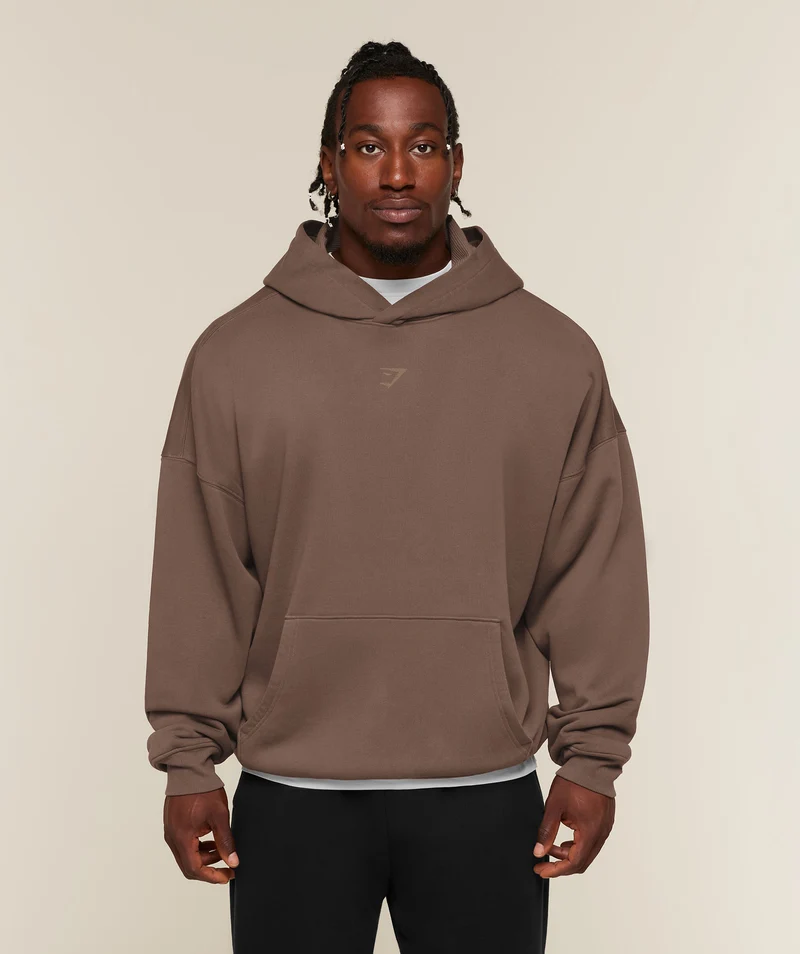 Gymshark Power Washed Oversized Hoodie - Soft Brown