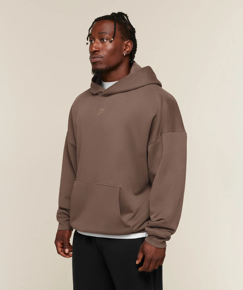 Gymshark Power Washed Oversized Hoodie - Soft Brown