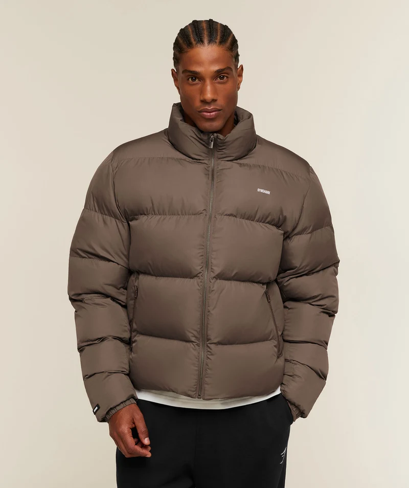 Gymshark Puffer Jacket - Soft Brown