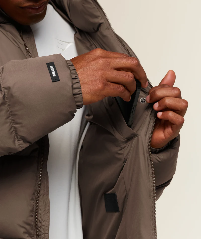 Gymshark Puffer Jacket - Soft Brown
