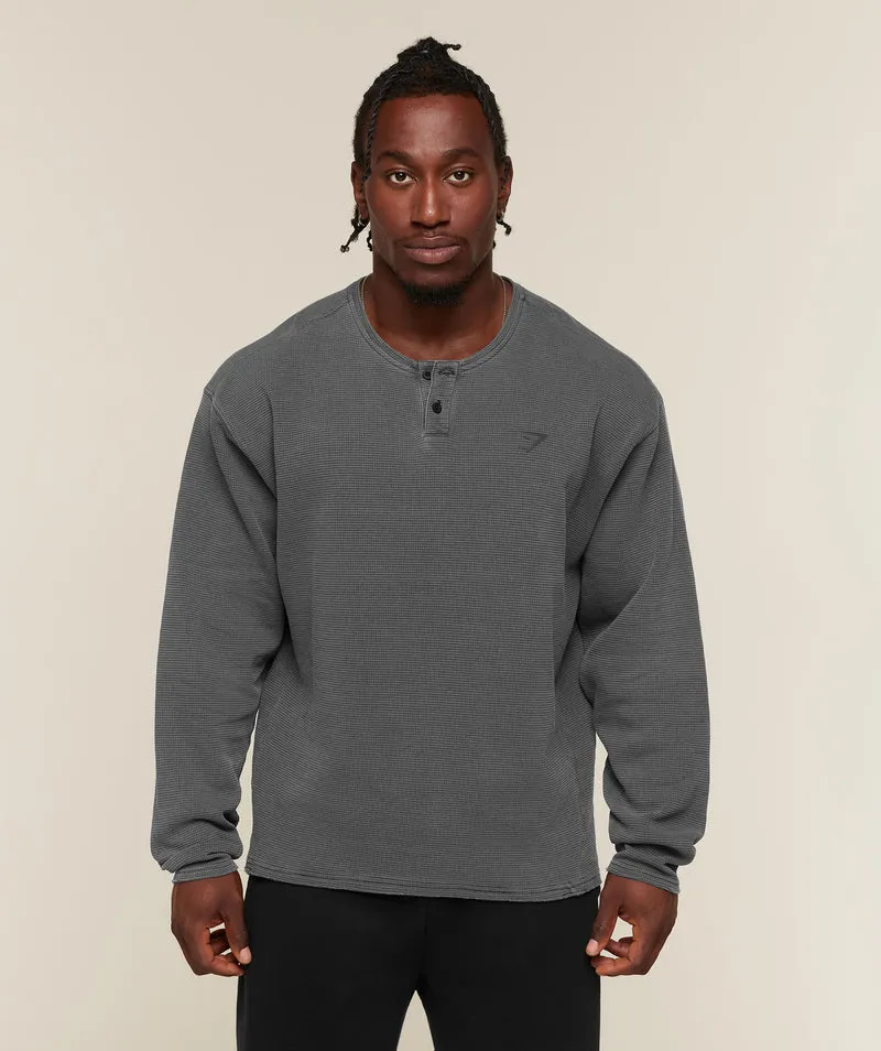 Gymshark Power Washed Henley - Black/Wash